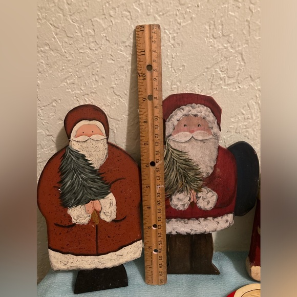17 Vintage Christmas Santa Decorations/Ornaments Ceramic, Wooden & Hand Painted - Picture 8 of 16
